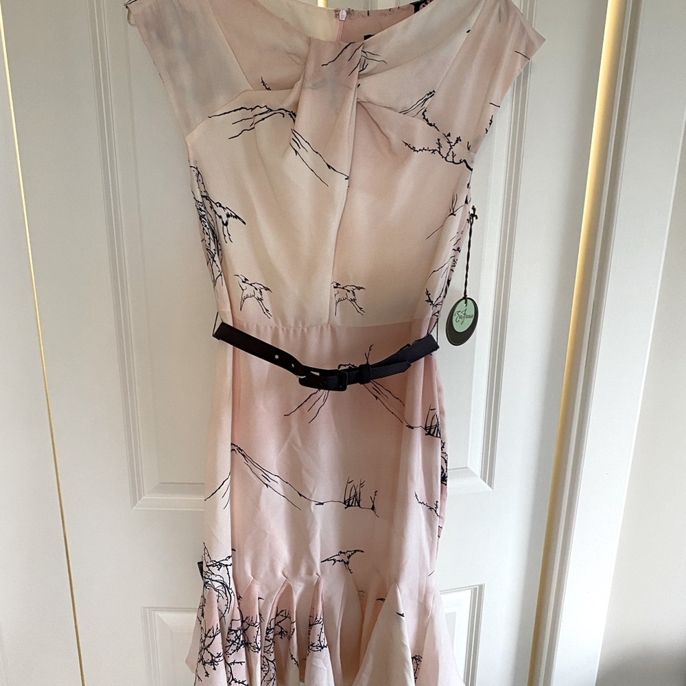 Eva Franco pale pink dress with belt